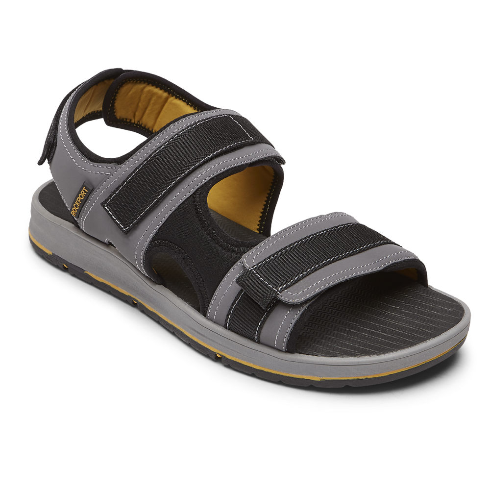 Sandálias Rockport Homem Cinzentas - Lucky Bay Sport 3 Strap - 74810IGQU